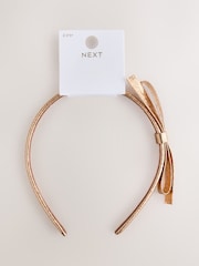 Rose Gold Metallic Bow Aliceband - Image 3 of 4