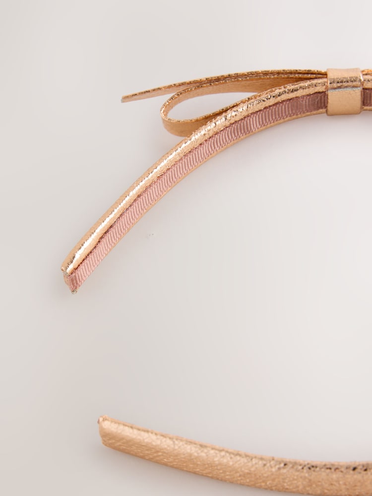 Rose Gold Metallic Bow Aliceband - Image 4 of 4
