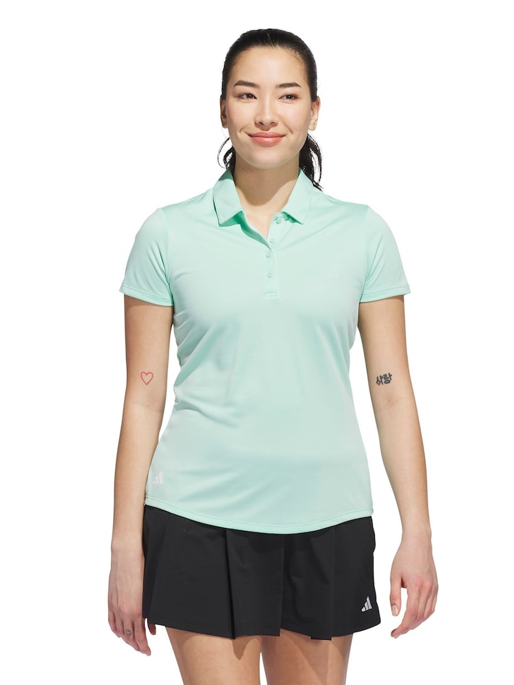 adidas Golf Green Solid Performance Short Sleeve Polo Shirt - Image 1 of 6