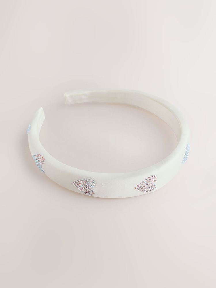 أبيض - طوق شعر لامع بتصميم قلب - Image 1 of 5 أبيض - طوق شعر لامع بتصميم قلب - Image 1 of 5