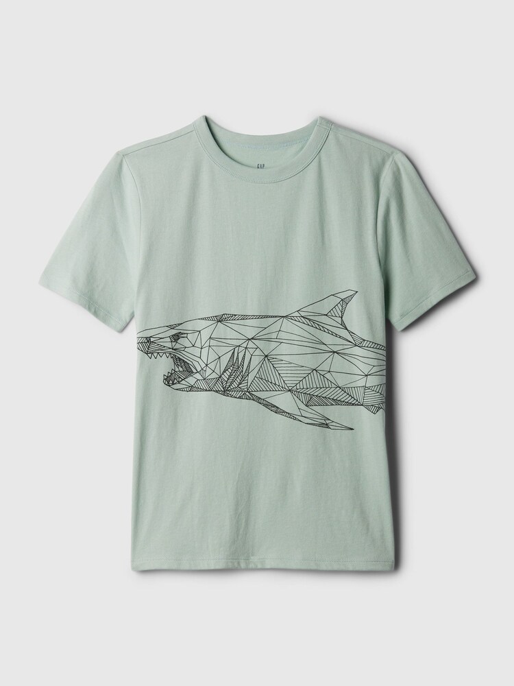Gap Grey Shark Graphic Short Sleeve Crew Neck T-Shirt (4-13yrs) - Image 1 of 3