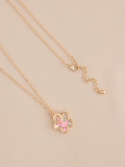 Gold Flower Initial Necklace - Image 11 of 14