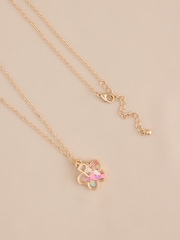 Gold Flower Initial Necklace - Image 12 of 14