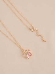 Gold Flower Initial Necklace - Image 13 of 14