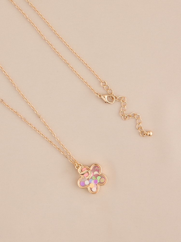 Gold Flower Initial Necklace - Image 14 of 14 Gold Flower Initial Necklace - Image 14 of 14
