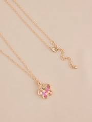 Gold Flower Initial Necklace - Image 2 of 14