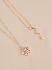 Gold Flower Initial Necklace - Image 5 of 14