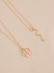 Gold Flower Initial Necklace - Image 6 of 14