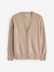 Pure Cashmere V Neck Slim Fitting Long Sleeve Cardigan - Image 4 of 4
