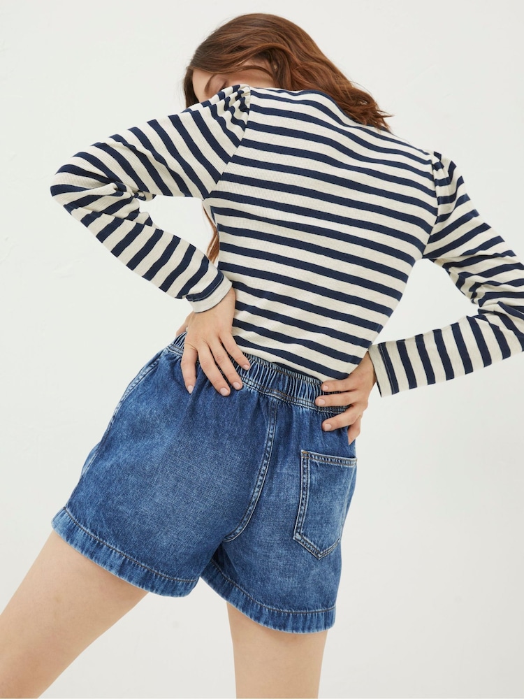 FatFace Ashby Mid Denim Pull-On Shorts - Image 2 of 5