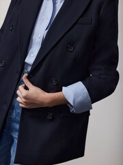 Mint Velvet Blue Double Breasted Blazer - Image 2 of 4