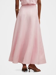 Forever New Pink Georgina Petite Godet Contains Linen Skirt - Image 2 of 5