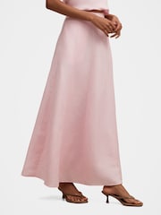 Forever New Pink Georgina Petite Godet Contains Linen Skirt - Image 4 of 5