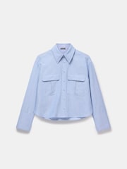 Mint Velvet Blue Cropped Utility Shirt - Image 2 of 3