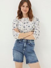 FatFace Darley Blue Denim Shorts - Image 1 of 5