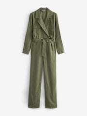 Sosandar Green Twill Utility Jumpsuit - Image 6 of 6