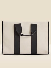 Sosandar Gestreifte Sport-Tote-Tasche aus Canvas - Bild 3 von 3