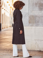 Sosandar Black Longline Trench Coats - Image 2 of 5