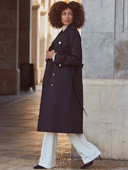 Sosandar Black Longline Trench Coats - Image 3 of 5