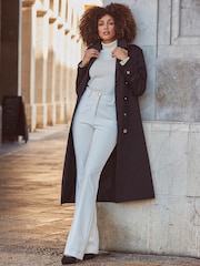 Sosandar Black Longline Trench Coats - Image 4 of 5