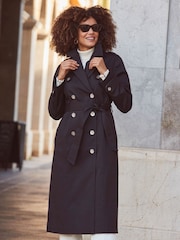 Sosandar Black Longline Trench Coats - Image 5 of 5