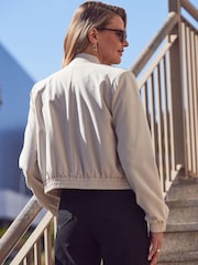 Sosandar Cream Formal Bomber Jacket - Image 3 of 6