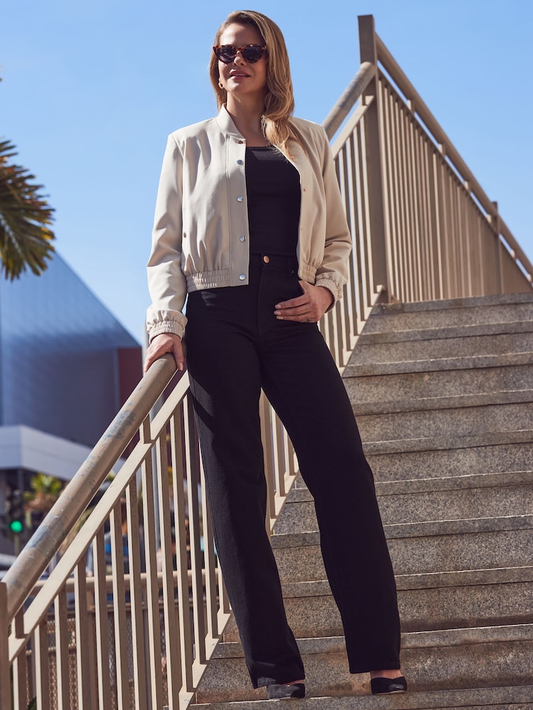 Sosandar Cream Formal Bomber Jacket - Image 6 of 6