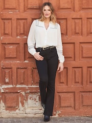 Sosandar Cream Embroidered Georgette Blouse - Image 4 of 6