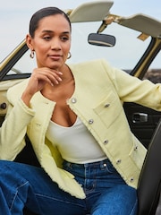 Sosandar Cream Boucle Jacket With Embellished Buttons - Image 3 of 6
