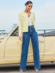 Sosandar Cream Boucle Jacket With Embellished Buttons - Image 4 of 6