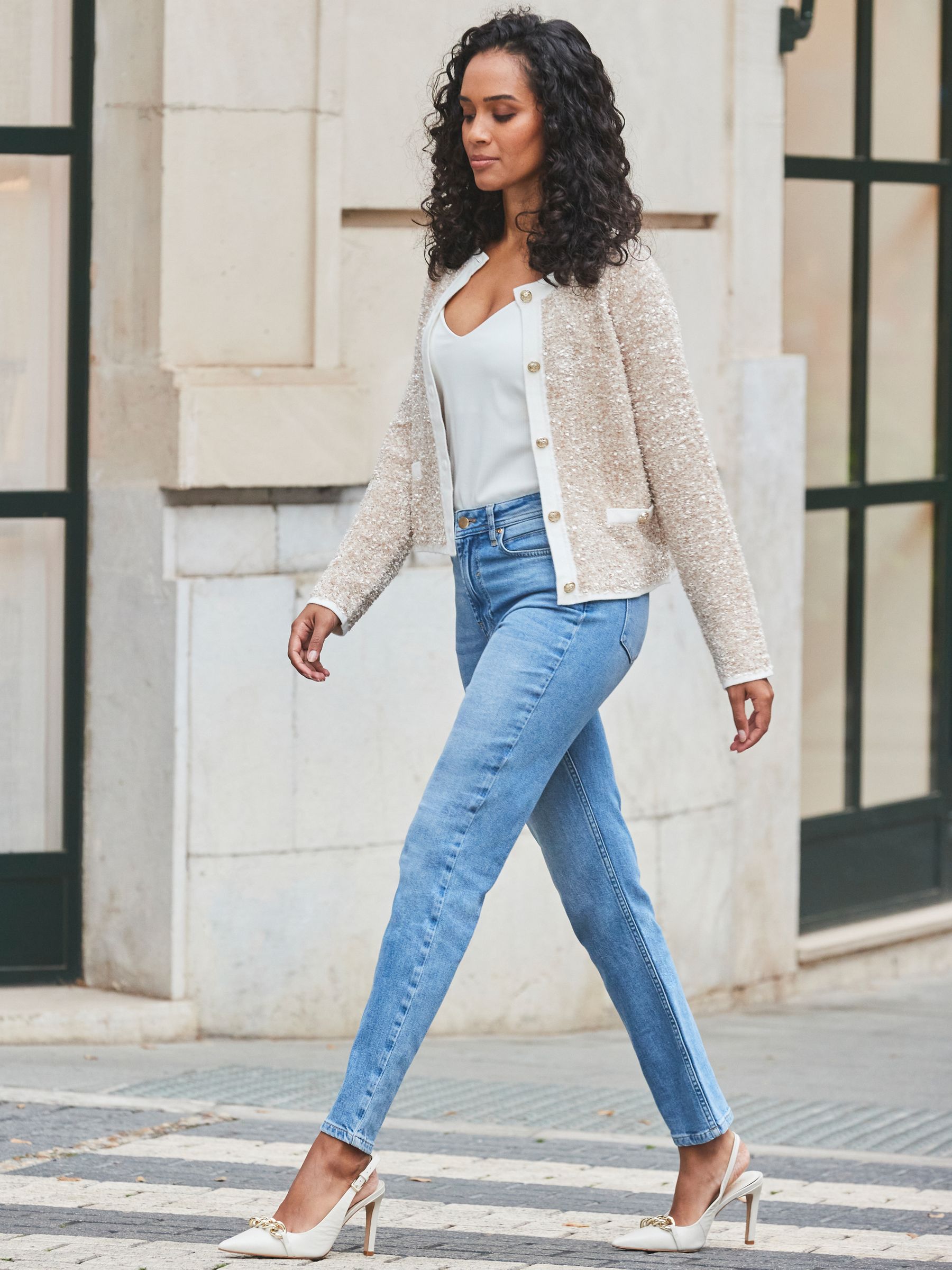 トップス SENEE choker rib knit cardigan ivory Senee Choker Rib Knit Cardigan