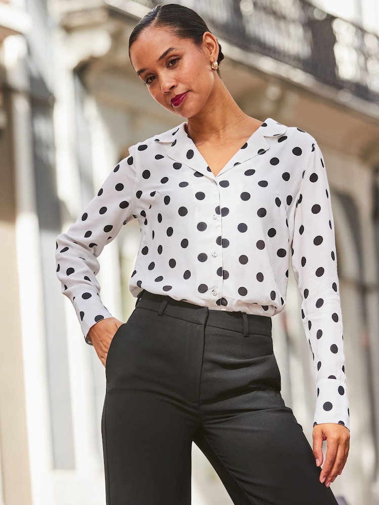 Sosandar White Revere Collar Printed Shirt - Image 1 of 6