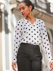 Sosandar White Revere Collar Printed Shirt - Image 4 of 6