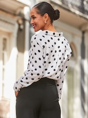 Sosandar White Revere Collar Printed Shirt - Image 5 of 6