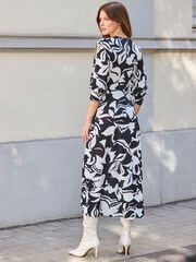 Sosandar Black Crezia Split Sleeve Midi Dress - Image 3 of 6