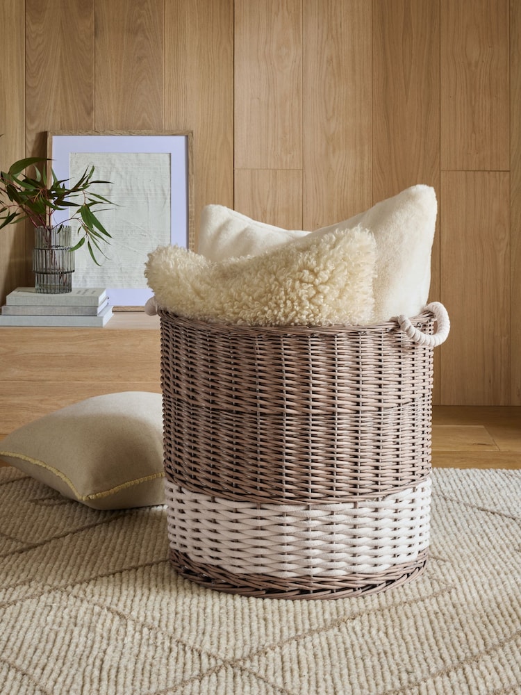 Natural Extra Large Wicker and Rope Malvern Storage Basket - Image 1 of 5