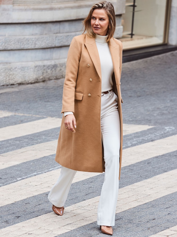 Sosandar Dobbelknappet Longline Formell Coat - Bilde 3 av 3