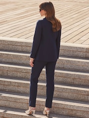 Sosandar Blue Button Detail Trousers - Image 3 of 5
