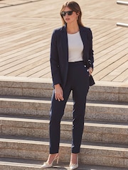 Sosandar Blue Button Detail Trousers - Image 5 of 5
