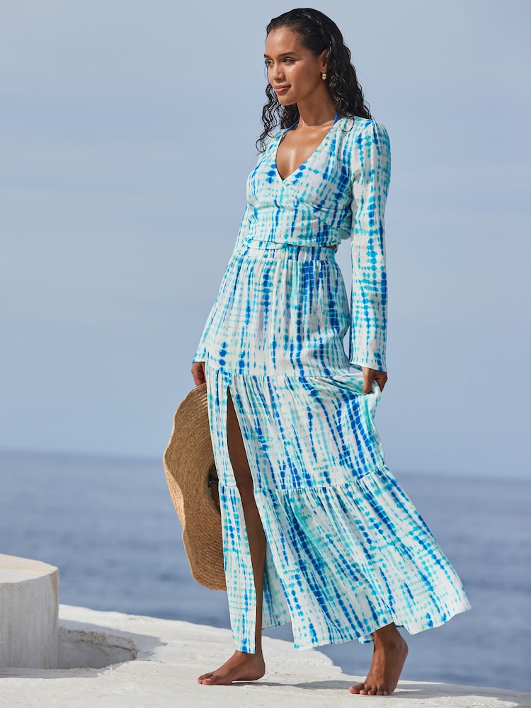 Sosandar Blue Holiday Top Co-Ord Blouse - Image 1 of 5