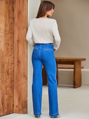 Sosandar Blue Petite Pintuck Jeans - Image 3 of 6