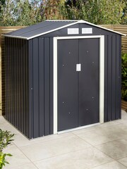 Rowlinson Dark Grey Trentvale 6'x4' Apex Garden Shed - Image 1 of 6