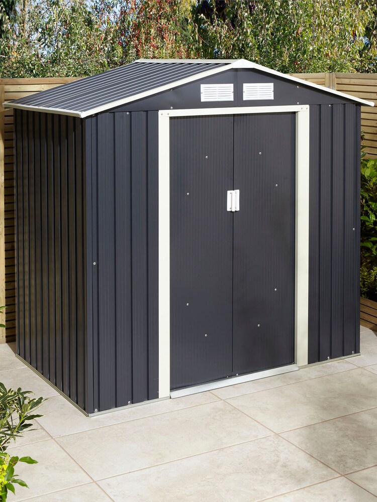 Rowlinson Dark Grey Trentvale 6'x4' Apex Garden Shed - Image 1 of 6
