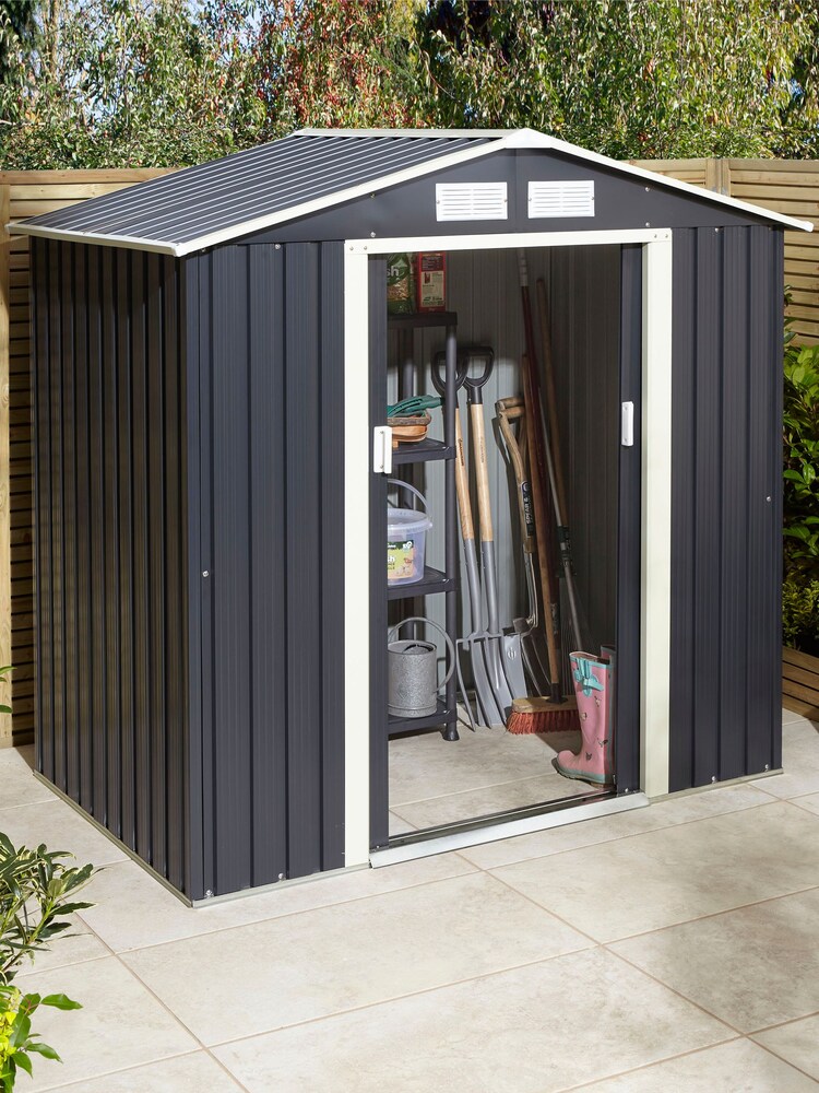 Rowlinson Dark Grey Trentvale 6'x4' Apex Garden Shed - Image 2 of 6