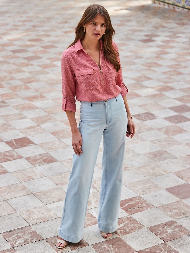 Sosandar Pink Utility Zip Front Tunic Top - Image 2 of 5