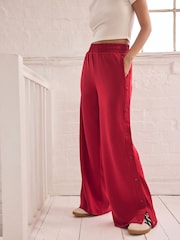 Red Soft Jersey Popper Side Trousers - Image 2 of 6