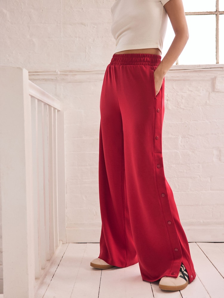 Red Soft Jersey Popper Side Trousers - Image 2 of 6