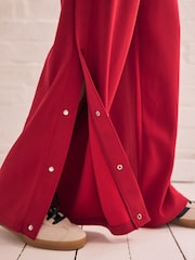 Red Soft Jersey Popper Side Trousers - Image 4 of 6