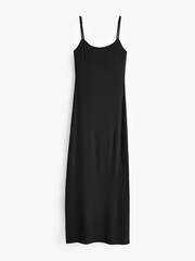 Seraphine Crepe Shirred Bodice Maxi Black Maternity Dress - Image 9 of 9