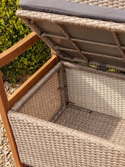 Rowlinson Brown Alderly Rattan Garden Storage Bench - Image 2 of 6